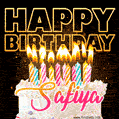 Safiya - Animated Happy Birthday Cake GIF Image for WhatsApp