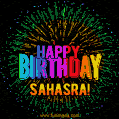 New Bursting with Colors Happy Birthday Sahasra GIF and Video with Music
