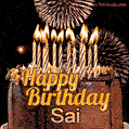 Chocolate Happy Birthday Cake for Sai (GIF)