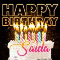 Saida - Animated Happy Birthday Cake GIF Image for WhatsApp