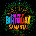 New Bursting with Colors Happy Birthday Samanta GIF and Video with Music