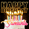 Samanta - Animated Happy Birthday Cake GIF Image for WhatsApp