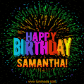 New Bursting with Colors Happy Birthday Samantha GIF and Video with Music