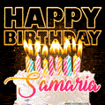 Samaria - Animated Happy Birthday Cake GIF Image for WhatsApp