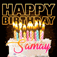 Samay - Animated Happy Birthday Cake GIF for WhatsApp