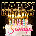 Samiya - Animated Happy Birthday Cake GIF Image for WhatsApp