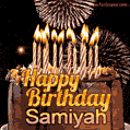 Chocolate Happy Birthday Cake for Samiyah (GIF)