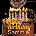 Chocolate Happy Birthday Cake for Sammie (GIF)