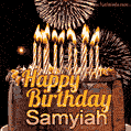 Chocolate Happy Birthday Cake for Samyiah (GIF)