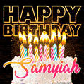 Samyiah - Animated Happy Birthday Cake GIF Image for WhatsApp