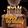 Chocolate Happy Birthday Cake for Sanaa (GIF)