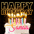 Sanaa - Animated Happy Birthday Cake GIF Image for WhatsApp