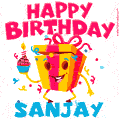 Funny Happy Birthday Sanjay GIF