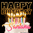 Santana - Animated Happy Birthday Cake GIF for WhatsApp