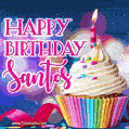 Happy Birthday Santos - Lovely Animated GIF