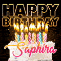 Saphira - Animated Happy Birthday Cake GIF Image for WhatsApp
