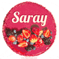 Happy Birthday Cake with Name Saray - Free Download