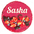 Happy Birthday Cake with Name Sasha - Free Download