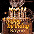 Chocolate Happy Birthday Cake for Sayuri (GIF)