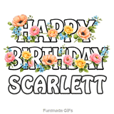 Beautiful floral arrangement with roses swaying gently for Scarlett s birthday