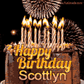 Chocolate Happy Birthday Cake for Scottlyn (GIF)