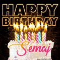 Semaj - Animated Happy Birthday Cake GIF Image for WhatsApp