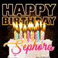 Sephora - Animated Happy Birthday Cake GIF Image for WhatsApp
