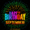 New Bursting with Colors Happy Birthday September GIF and Video with Music