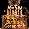 Chocolate Happy Birthday Cake for Seraphine (GIF)
