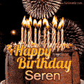 Chocolate Happy Birthday Cake for Seren (GIF)