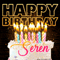 Seren - Animated Happy Birthday Cake GIF Image for WhatsApp
