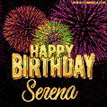 Wishing You A Happy Birthday, Serena! Best fireworks GIF animated greeting card.
