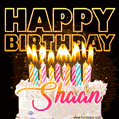 Shaan - Animated Happy Birthday Cake GIF for WhatsApp