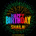 New Bursting with Colors Happy Birthday Shaila GIF and Video with Music