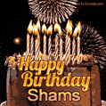 Chocolate Happy Birthday Cake for Shams (GIF)