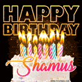 Shamus - Animated Happy Birthday Cake GIF for WhatsApp