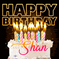 Shan - Animated Happy Birthday Cake GIF for WhatsApp