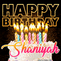 Shaniyah - Animated Happy Birthday Cake GIF Image for WhatsApp