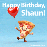 Fun animated Happy Birthday Shaun digital greeting card featuring a pizza character