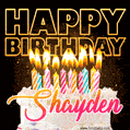 Shayden - Animated Happy Birthday Cake GIF for WhatsApp