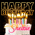 Shelbie - Animated Happy Birthday Cake GIF Image for WhatsApp