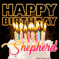 Shepherd - Animated Happy Birthday Cake GIF for WhatsApp