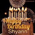 Chocolate Happy Birthday Cake for Shyann (GIF)