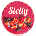 Happy Birthday Cake with Name Sicily - Free Download