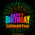 New Bursting with Colors Happy Birthday Siddhartha GIF and Video with Music