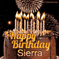 Chocolate Happy Birthday Cake for Sierra (GIF)