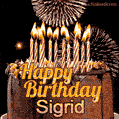 Chocolate Happy Birthday Cake for Sigrid (GIF)