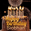 Chocolate Happy Birthday Cake for Siobhan (GIF)
