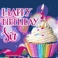 Happy Birthday Sir - Lovely Animated GIF
