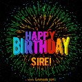 New Bursting with Colors Happy Birthday Sire GIF and Video with Music